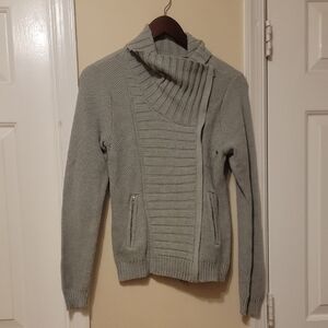 New York & Company Light Gray Cowl Neck Sweater